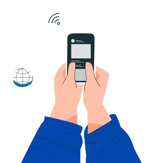 Mains tenant un smartphone